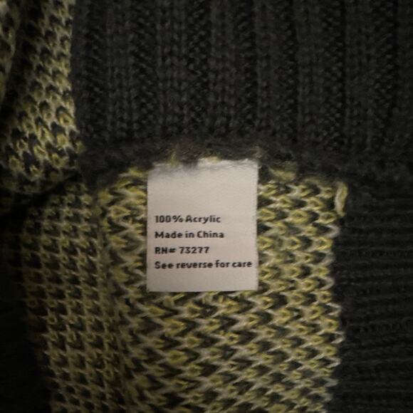 Nine west fuzzy, mock turtleneck sweater in yellow & gray plaid size large - Picture 11 of 11